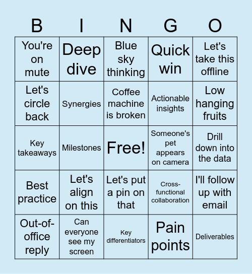 CONSULTANT JARGON BINGO Card