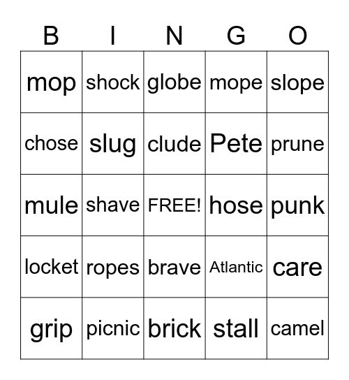 WILSON Bingo Card