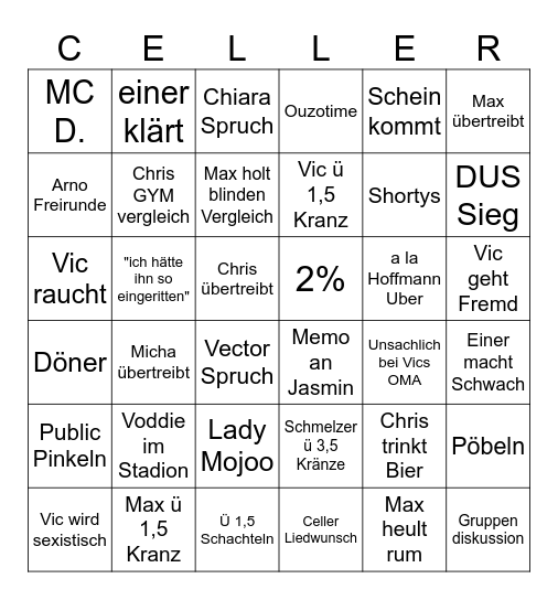 Belohn dich bitte BINGO Card
