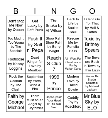 MUSICAL Bingo Card
