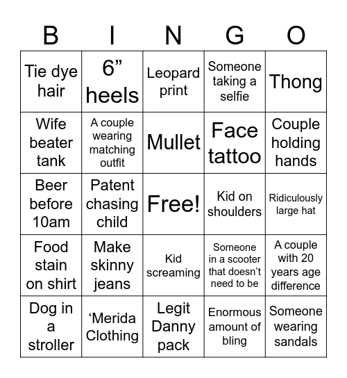 Boat Show Bingo Card