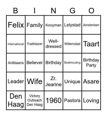 Zr. Jearine's BIRTHDAY BINGO! Bingo Card