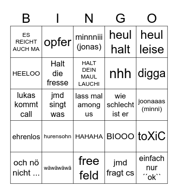 freundeskreis Bingo Card