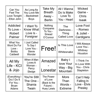 L.O.V.E. Bingo Card