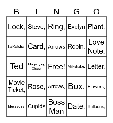 Love is in the air Bingo Card