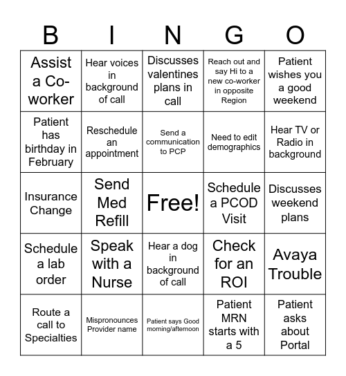 Valentines Bingo Card