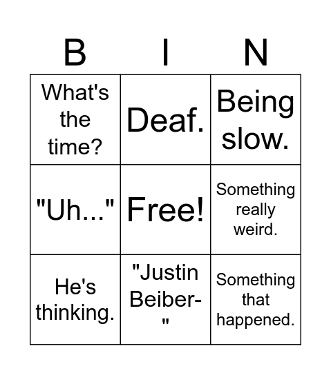 Eastyn Bingo Card