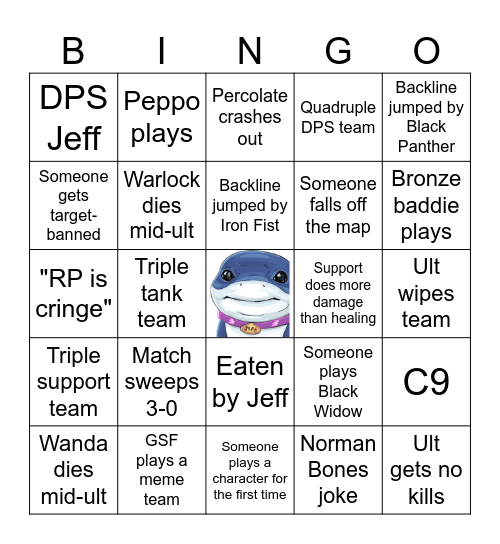 GTA RP Rivals Charity League Bingo Card