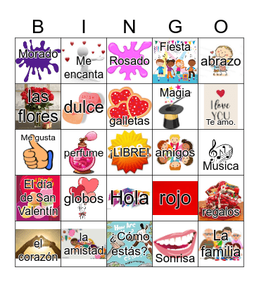 *El día de San Valentín Bingo Card