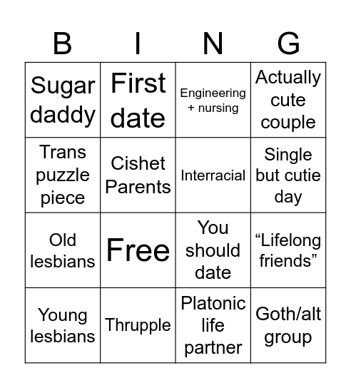 walker couple Bingo Card
