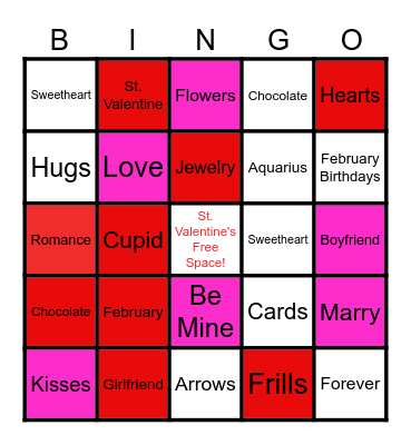 Valentine's Day Bingo Card