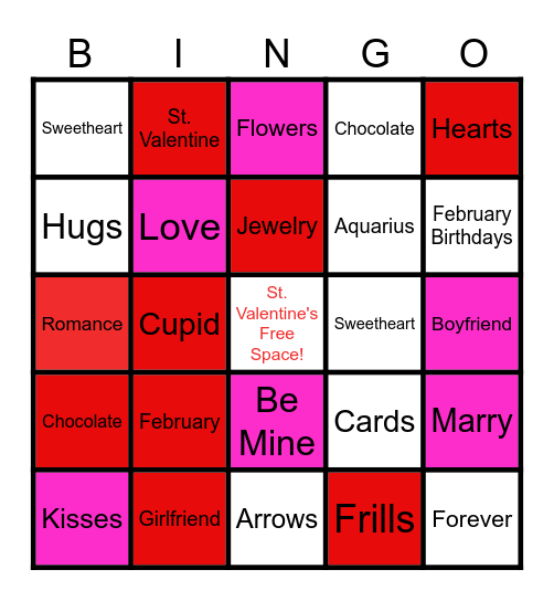 Valentine's Day Bingo Card