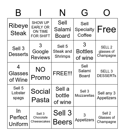 SERVER BINGO Card