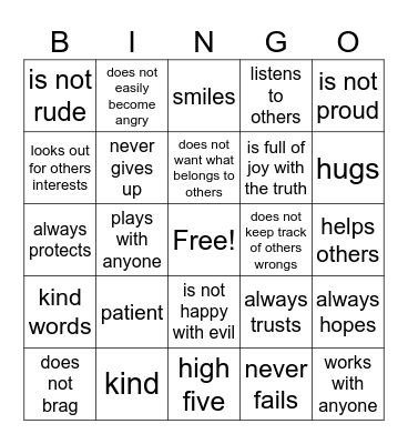 True Love Bingo Card