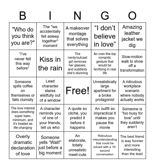 Galentine's Day Bingo Card