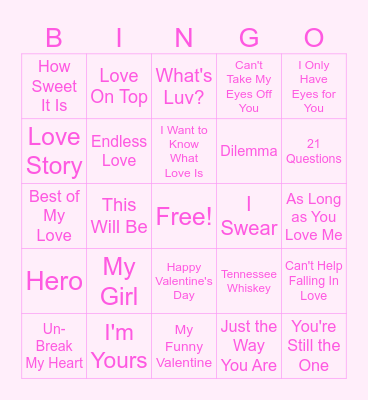 Happy Valentines Day! Bingo Card