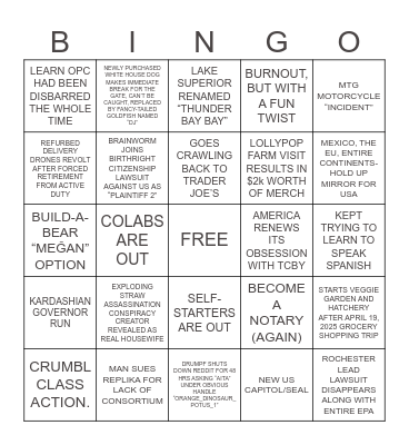 2025 Bingo Card