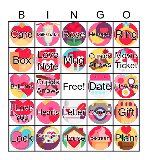 Valentines Day Bingo Game Bingo Card