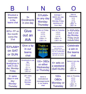 Purple Cobras Bingo Card