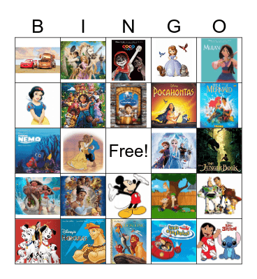 Disney Bingo Card