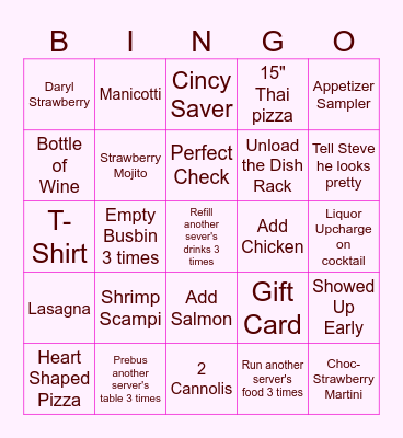 Valentine's Day Bingo Card