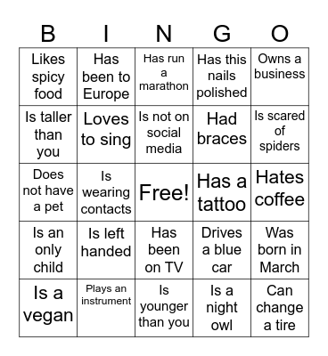 Harrison Family Reunion Bingo Card