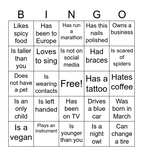 Harrison Family Reunion Bingo Card