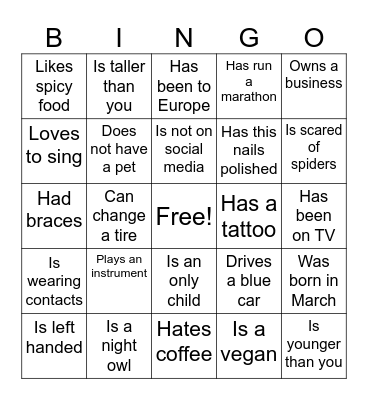 Harrison Family Reunion Bingo Card