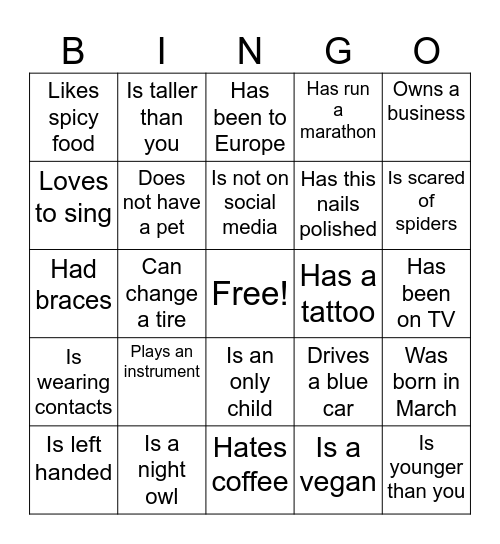 Harrison Family Reunion Bingo Card