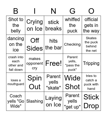 Hockey Bingo Card