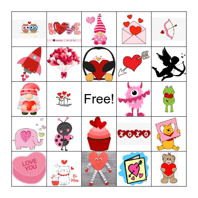 Valentines Day Bingo Card