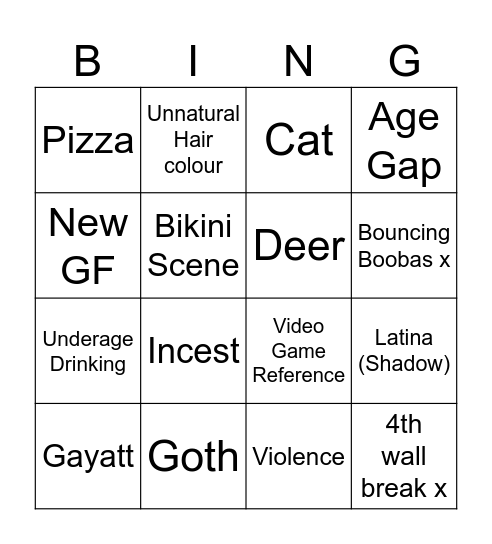 daiaaiiaiaiaiiaiaidididididdi seasong 2 Bingo Card