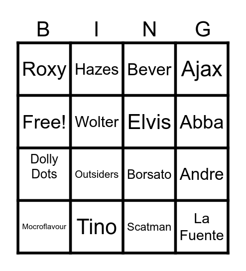 IVV's Muziekbingo Card