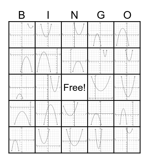 Quadratic Attributes 5x5 Bingo Card