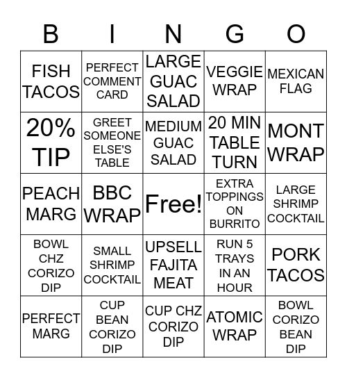 BOBBY'S BINGO!! Bingo Card