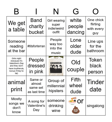 Shitty Beatles on Roncy Bingo Card