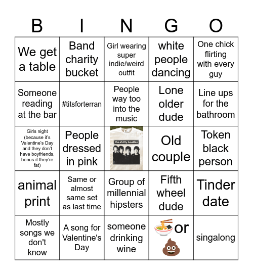 Shitty Beatles on Roncy Bingo Card