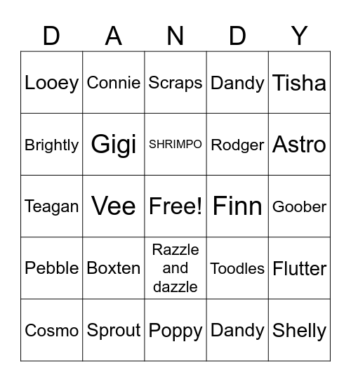 VEES game-show Bingo Card