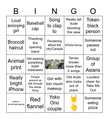 Franz Ferdinand Bingo Card