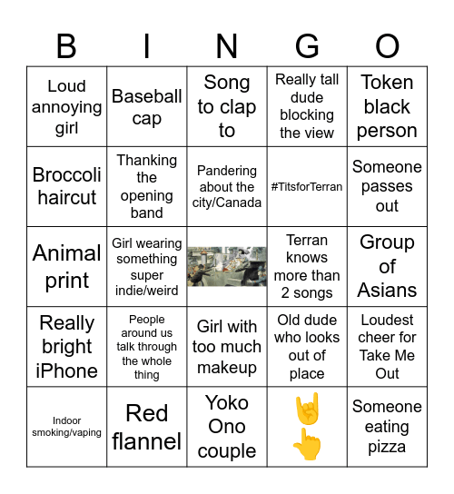 Franz Ferdinand Bingo Card