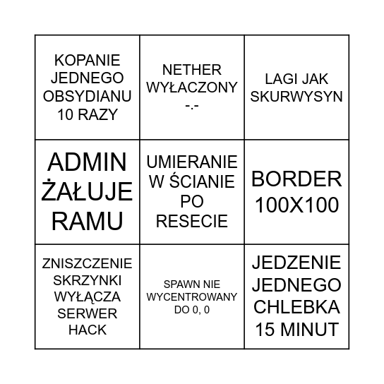 SERWER OGINOMA Bingo Card