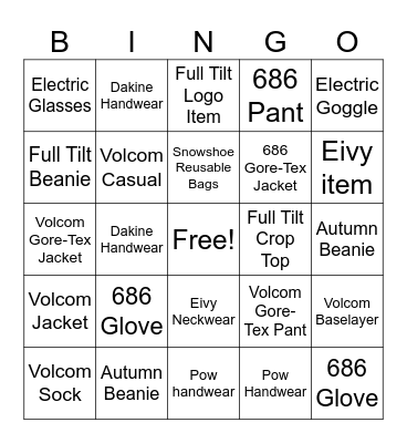Full Tilt Bingo Card