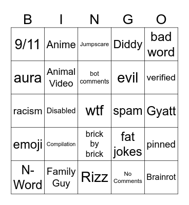 IG Reels Bingo Card