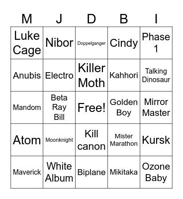 Majdbi 2 Bingo Card