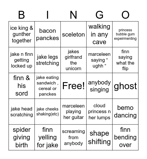adventure drinkin time Bingo Card