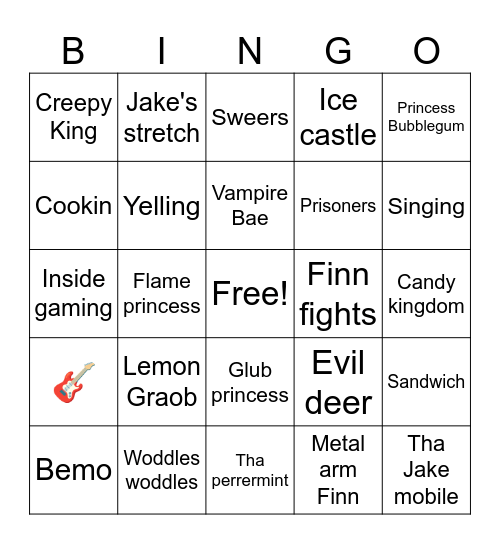 Adventure Drinkin Time Bingo Card
