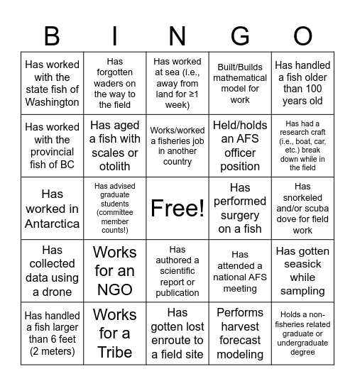Bingo! Bingo Card