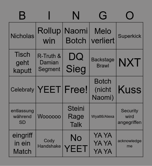 SD Bingo Card