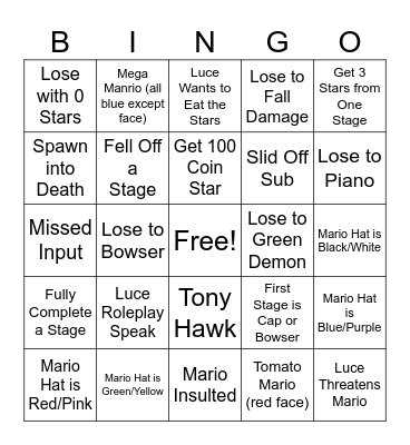 IronMario Bingo Card