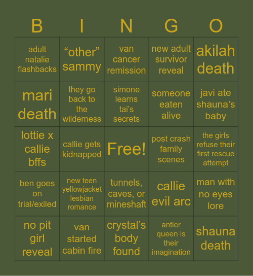 shelb’s YJ S3 predictions Bingo Card
